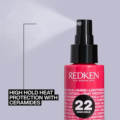 Redken Thermal Spray 22 High Hold Heat Protectant & Setting Mist for Curling and Flat Irons, Lasting Frizz Control, 4.2 oz Avelisse