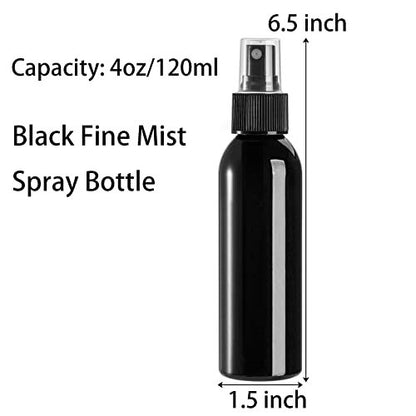 TOPZEA 30-Pack Black Empty Spray Bottles 4oz - Fine Mist Refillable Plastic Misters for Perfume, Cleaning, Essential Oils Avelisse