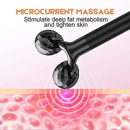 2-IN-1 Beauty Bar Electric Face Massager – 3D Roller & T-Shape Arm for Eye, Nose & Head – Facial Roller Massager Kit Skin Care Tools Avelisse