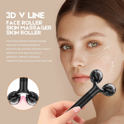 2-IN-1 Beauty Bar Electric Face Massager – 3D Roller & T-Shape Arm for Eye, Nose & Head – Facial Roller Massager Kit Skin Care Tools Avelisse