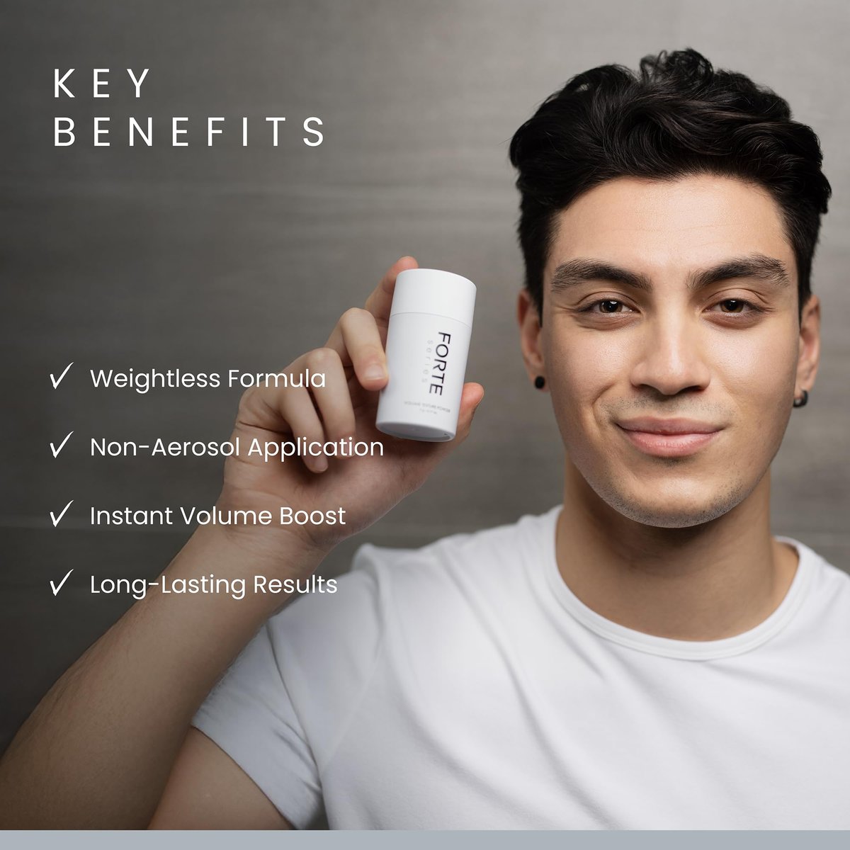 Forte Series Hair Texture Powder – Volumizer for Fine Hair, Volumizing Products for Men (0.1 oz) - görsel 12