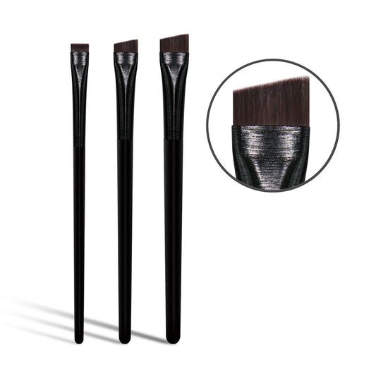 Professional Eyebrow Brush Set - Ultra Thin Flat Angled Tinting Brush for Precise Eyebrow Makeup, Black