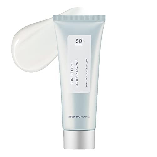 THANKYOU FARMER Sun Project Light Sun Essence - Lightweight Daily Sun Protection SPF50+ PA++++, 4.22 Fl Oz Avelisse