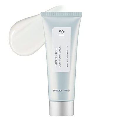 THANKYOU FARMER Sun Project Light Sun Essence - Lightweight Daily Sun Protection SPF50+ PA++++, 4.22 Fl Oz Avelisse