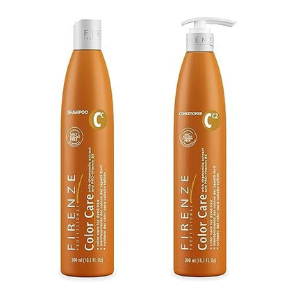 Firenze Professional Color Care Bundle - Sulfate-Free Shampoo & Conditioner for Color-Treated Hair, 10.1 fl oz Each