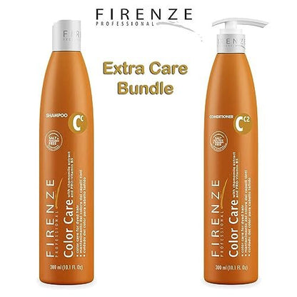 Firenze Professional Color Care Bundle - Sulfate-Free Shampoo & Conditioner for Color-Treated Hair, 10.1 fl oz Each