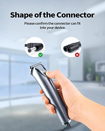 Replacement Charger Compatible with Wahl Trimmer Models 9888L, 9818L, 9854L, and More | 2-Pin Power Cord for Beard Clippers