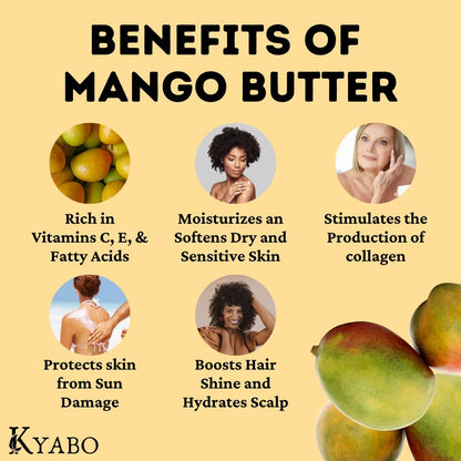 Kyabo 100% Pure Mango Butter - Raw, Organic, Unrefined, Chemical-Free Natural Skin Moisturizer for DIY Body Butters, Lip Balm, Soaps & Lotions (5 lb) Avelisse