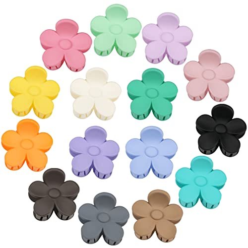 15 PCS Small Flower Hair Claw Clips 1.49 Inch Jaw Clips for Women Girls Nonslip Strong Hold Hair Accessories - görsel 2