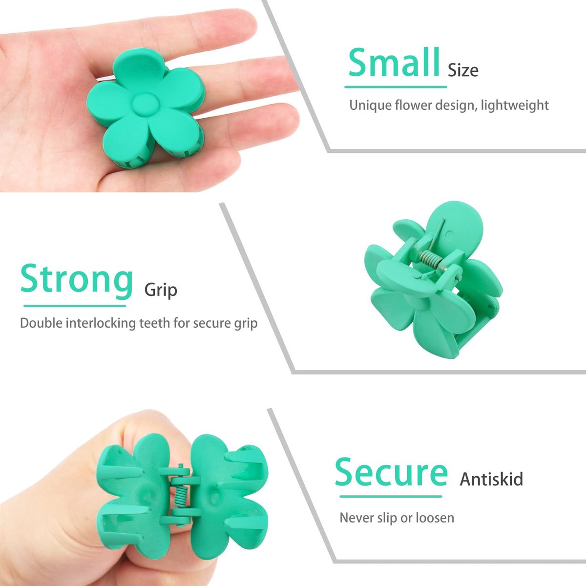 15 PCS Small Flower Hair Claw Clips 1.49 Inch Jaw Clips for Women Girls Nonslip Strong Hold Hair Accessories - görsel 7