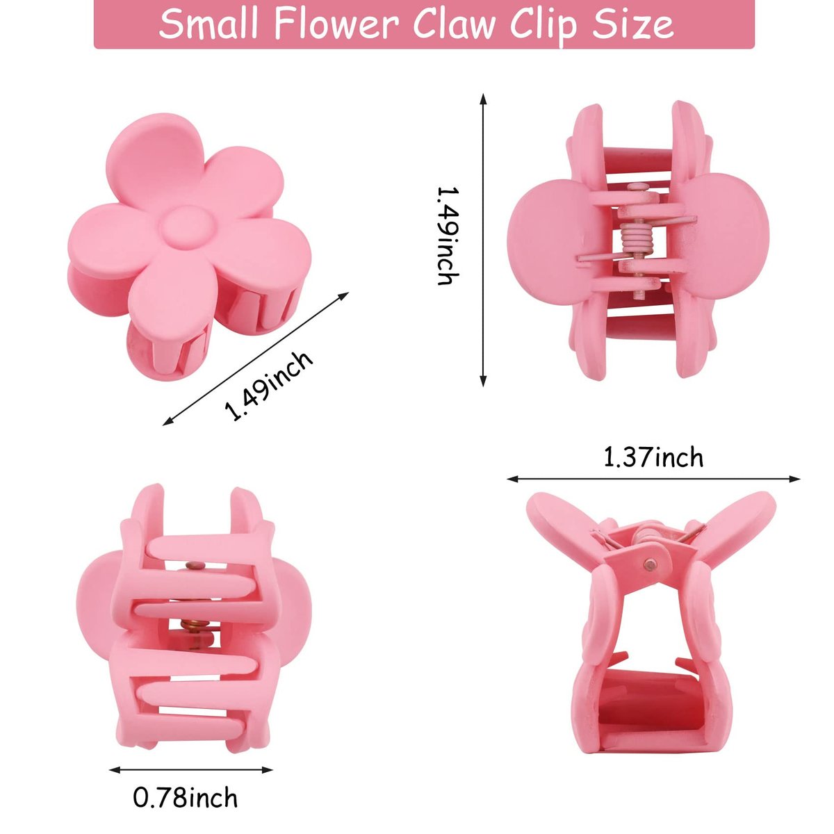 15 PCS Small Flower Hair Claw Clips 1.49 Inch Jaw Clips for Women Girls Nonslip Strong Hold Hair Accessories - görsel 5