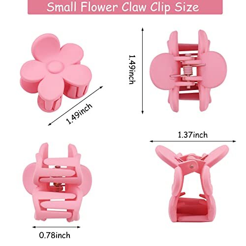 15 PCS Small Flower Hair Claw Clips 1.49 Inch Jaw Clips for Women Girls Nonslip Strong Hold Hair Accessories - görsel 6