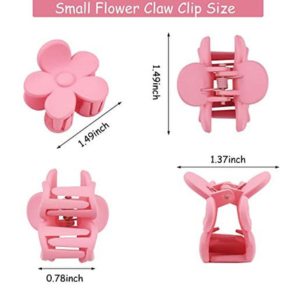15 PCS Small Flower Hair Claw Clips 1.49 Inch Jaw Clips for Women Girls Nonslip Strong Hold Hair Accessories