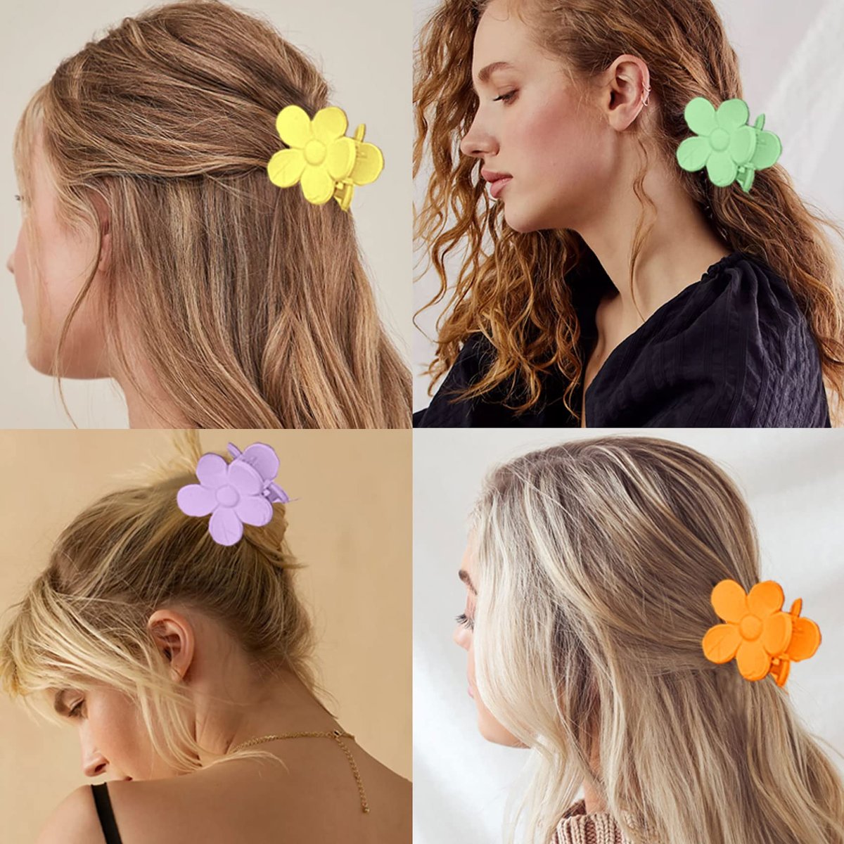 15 PCS Small Flower Hair Claw Clips 1.49 Inch Jaw Clips for Women Girls Nonslip Strong Hold Hair Accessories - görsel 3