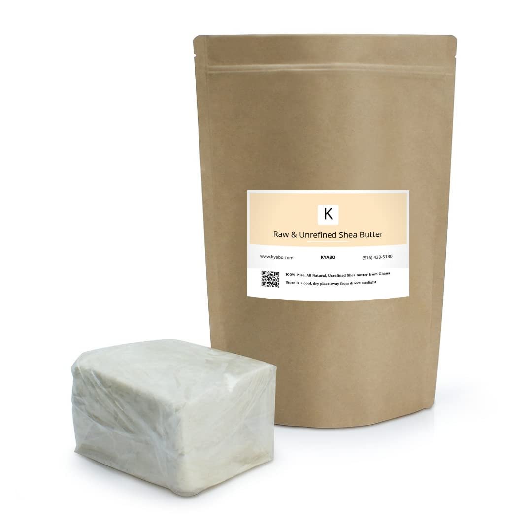 Kyabo Pure African White Ivory Shea Butter - 5Lbs | 100% Natural, Virgin, Raw, Unrefined, Grade A, Non-GMO | Premium Ghana Shea for Skin, Face, Body, Hair & Scalp Avelisse