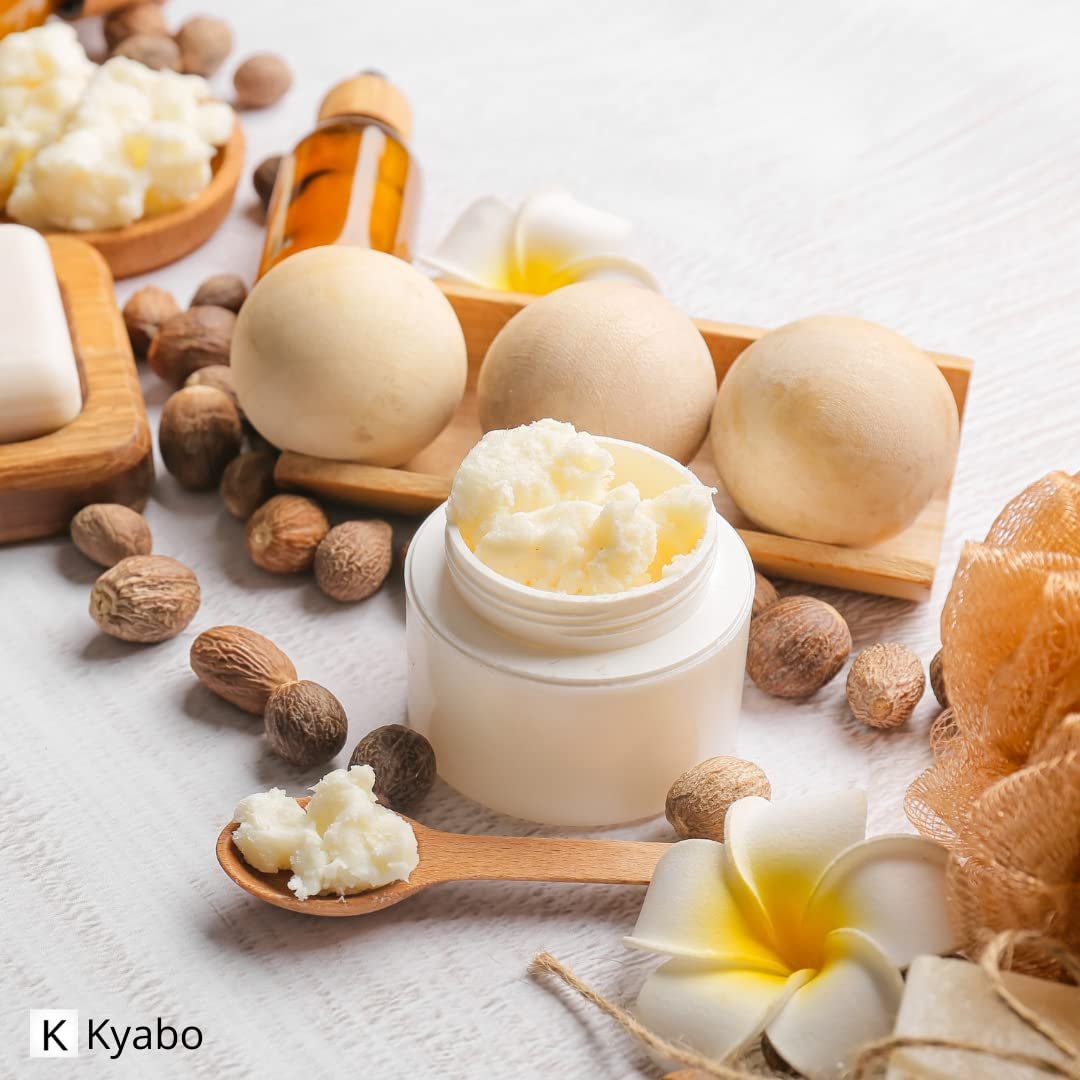 Kyabo Pure African White Ivory Shea Butter - 5Lbs | 100% Natural, Virgin, Raw, Unrefined, Grade A, Non-GMO | Premium Ghana Shea for Skin, Face, Body, Hair & Scalp Avelisse