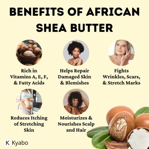 Kyabo Pure African White Ivory Shea Butter - 5Lbs | 100% Natural, Virgin, Raw, Unrefined, Grade A, Non-GMO | Premium Ghana Shea for Skin, Face, Body, Hair & Scalp Avelisse