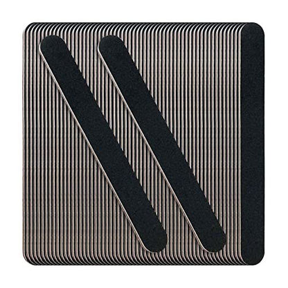 60 Pack Black Nail Files 100/180 Grit - Double Sided Emery Boards, Professional Manicure Tool for Home and Salon