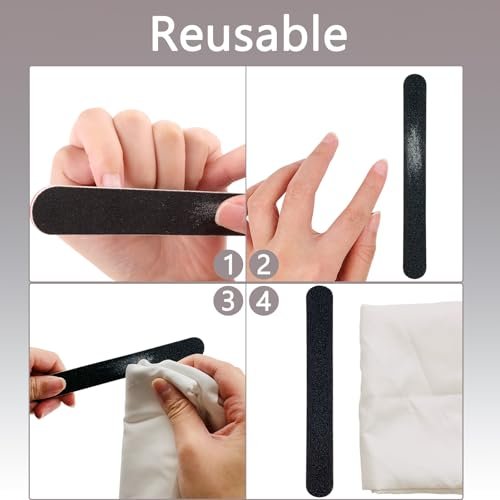 20 Pack 100/180 Grit Black Professional Reusable Emery Nail Files for Acrylic and Natural Nails - görsel 8