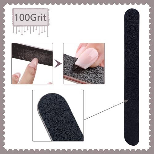 20 Pack 100/180 Grit Black Professional Reusable Emery Nail Files for Acrylic and Natural Nails - görsel 4