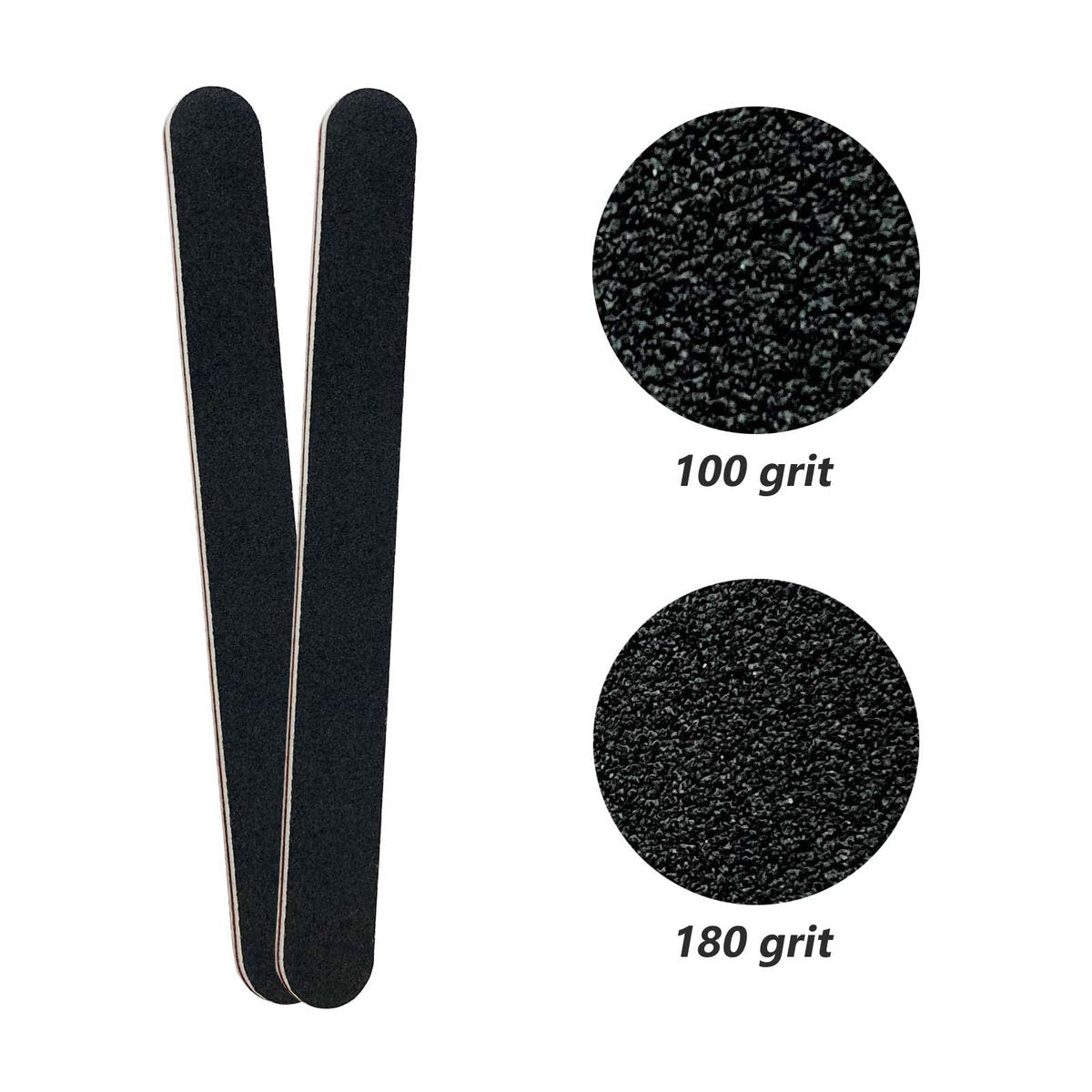 20 Pack 100/180 Grit Black Professional Reusable Emery Nail Files for Acrylic and Natural Nails - görsel 15
