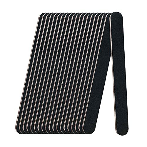 20 Pack 100/180 Grit Black Professional Reusable Emery Nail Files for Acrylic and Natural Nails - görsel 2