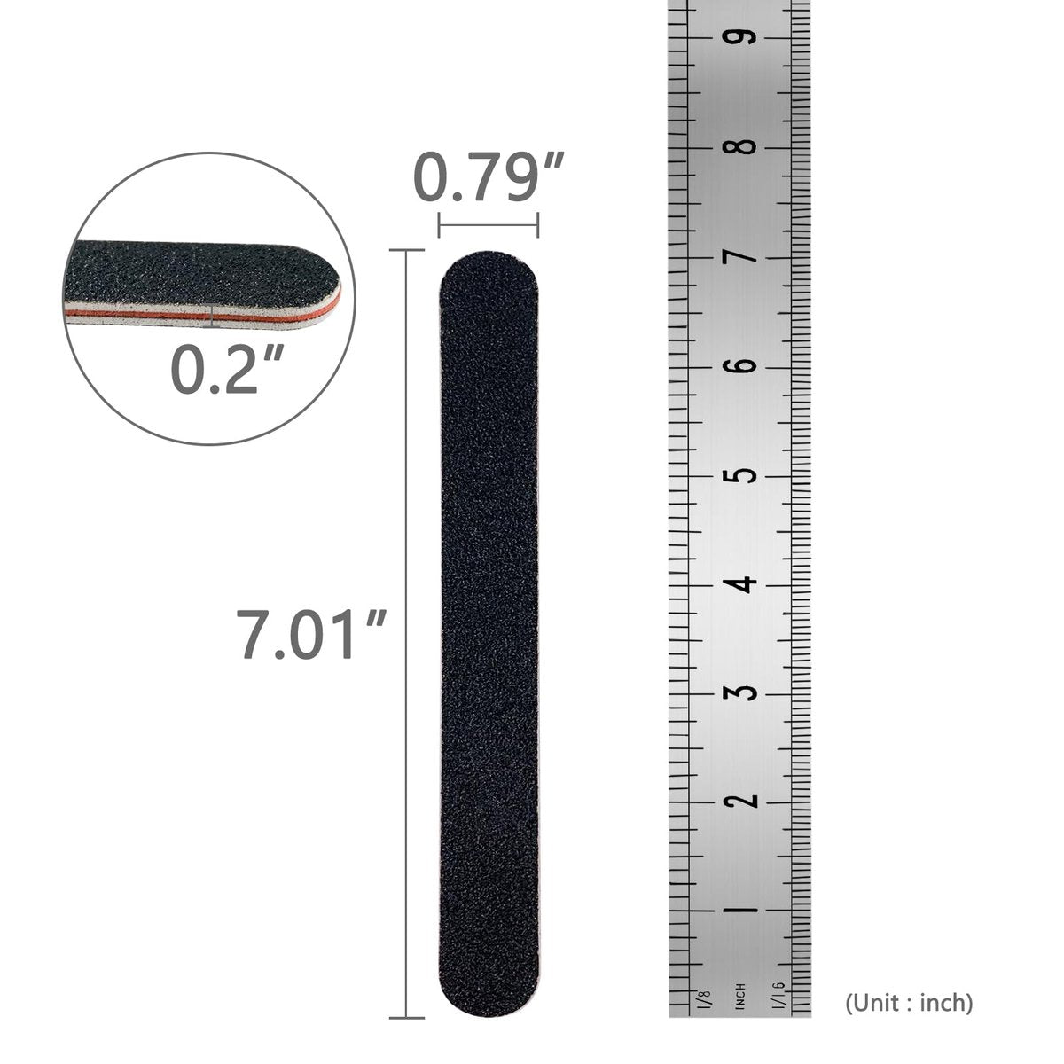 20 Pack 100/180 Grit Black Professional Reusable Emery Nail Files for Acrylic and Natural Nails - görsel 13