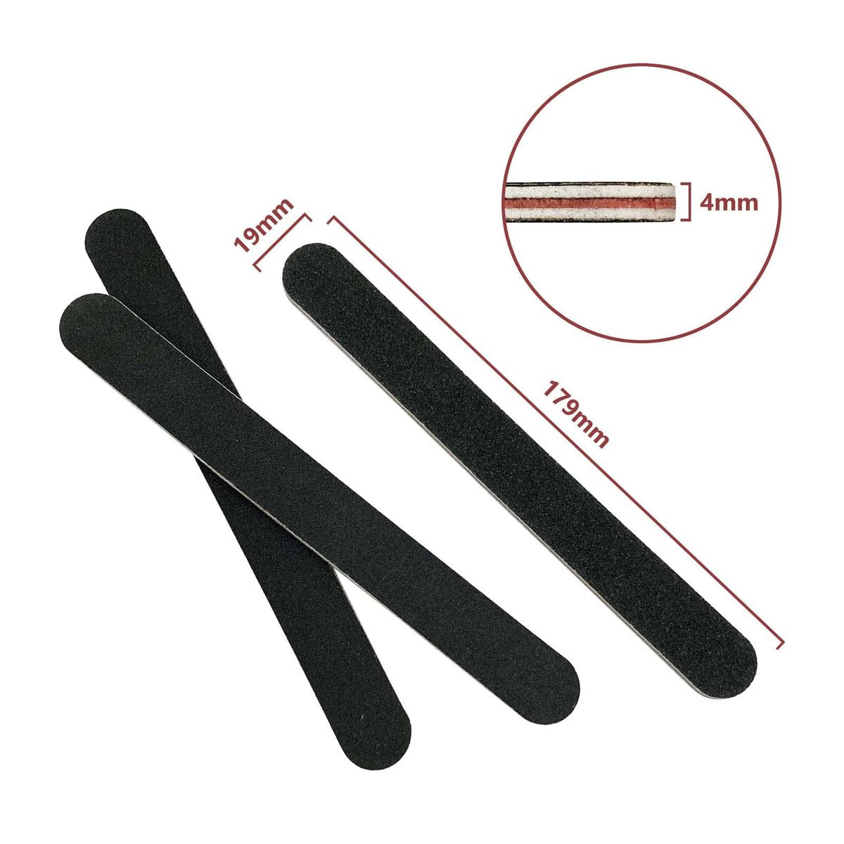 20 Pack 100/180 Grit Black Professional Reusable Emery Nail Files for Acrylic and Natural Nails - görsel 17