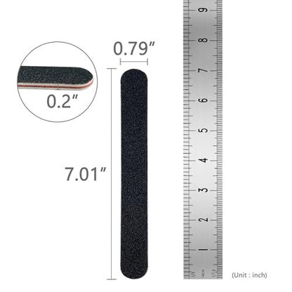 20 Pack 100/180 Grit Black Professional Reusable Emery Nail Files for Acrylic and Natural Nails