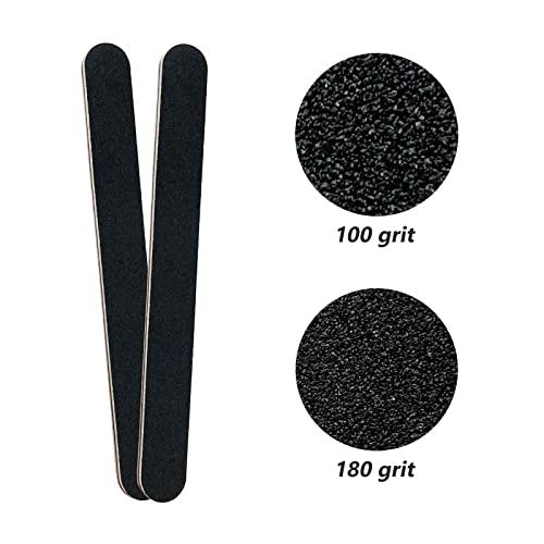 20 Pack 100/180 Grit Black Professional Reusable Emery Nail Files for Acrylic and Natural Nails - görsel 16