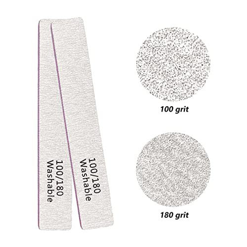 24 Pack Nail Files 100/180 Grit Double Sides Professional Reusable Washable Emery Board Manicure Tool for Acrylic Nails, Pink - görsel 14