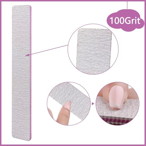 24 Pack Nail Files 100/180 Grit Double Sides Professional Reusable Washable Emery Board Manicure Tool for Acrylic Nails, Pink - görsel 4