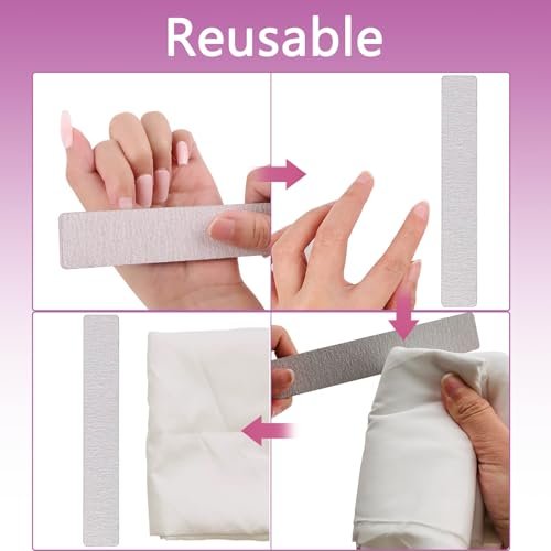 24 Pack Nail Files 100/180 Grit Double Sides Professional Reusable Washable Emery Board Manicure Tool for Acrylic Nails, Pink - görsel 8