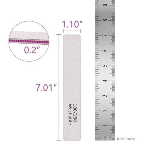 24 Pack Nail Files 100/180 Grit Double Sides Professional Reusable Washable Emery Board Manicure Tool for Acrylic Nails, Pink - görsel 12