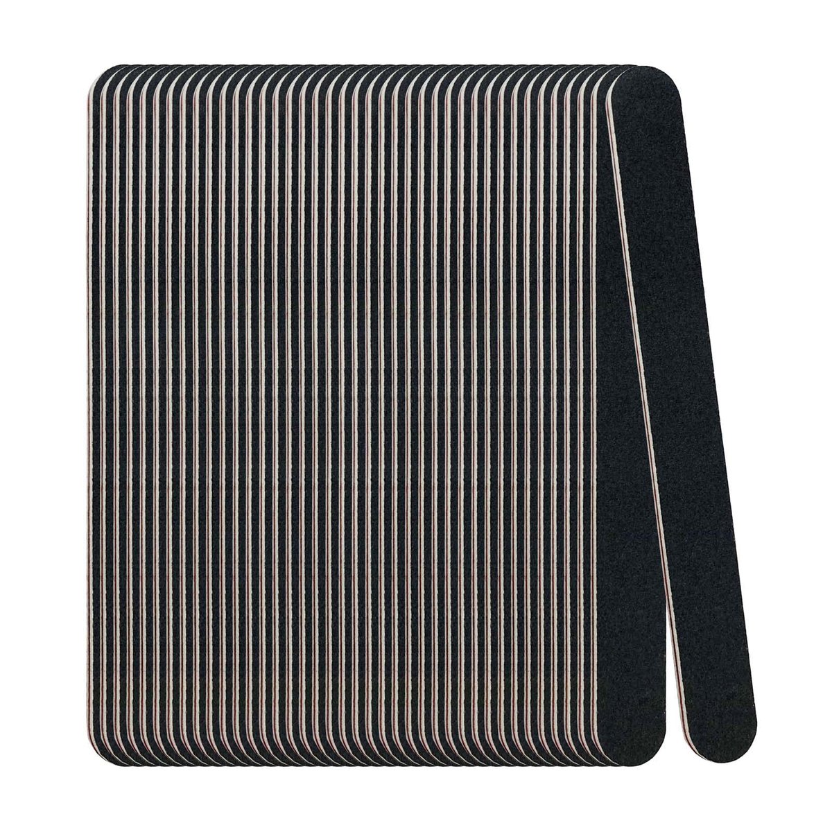 40 Pack Black Nail Files 100/180 Grit Double Sided Emery Boards for Professional Manicure & Pedicure - Home Salon Essentials - görsel 1