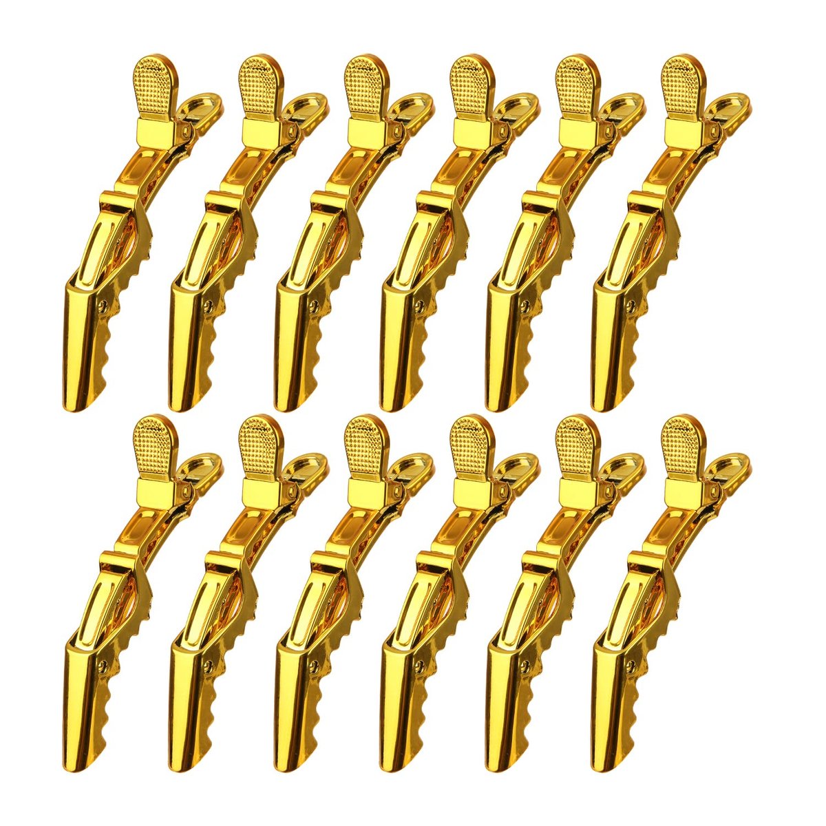 Premium Hair Clips 12 Pack - Large Croc Clips for Thick Hair Styling and Sectioning - Gold Avelisse