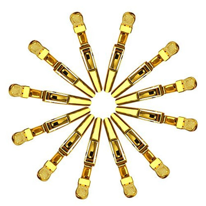 Premium Hair Clips 12 Pack - Large Croc Clips for Thick Hair Styling and Sectioning - Gold Avelisse