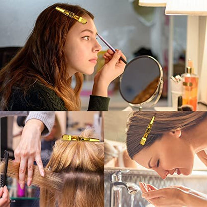 Premium Hair Clips 12 Pack - Large Croc Clips for Thick Hair Styling and Sectioning - Gold Avelisse