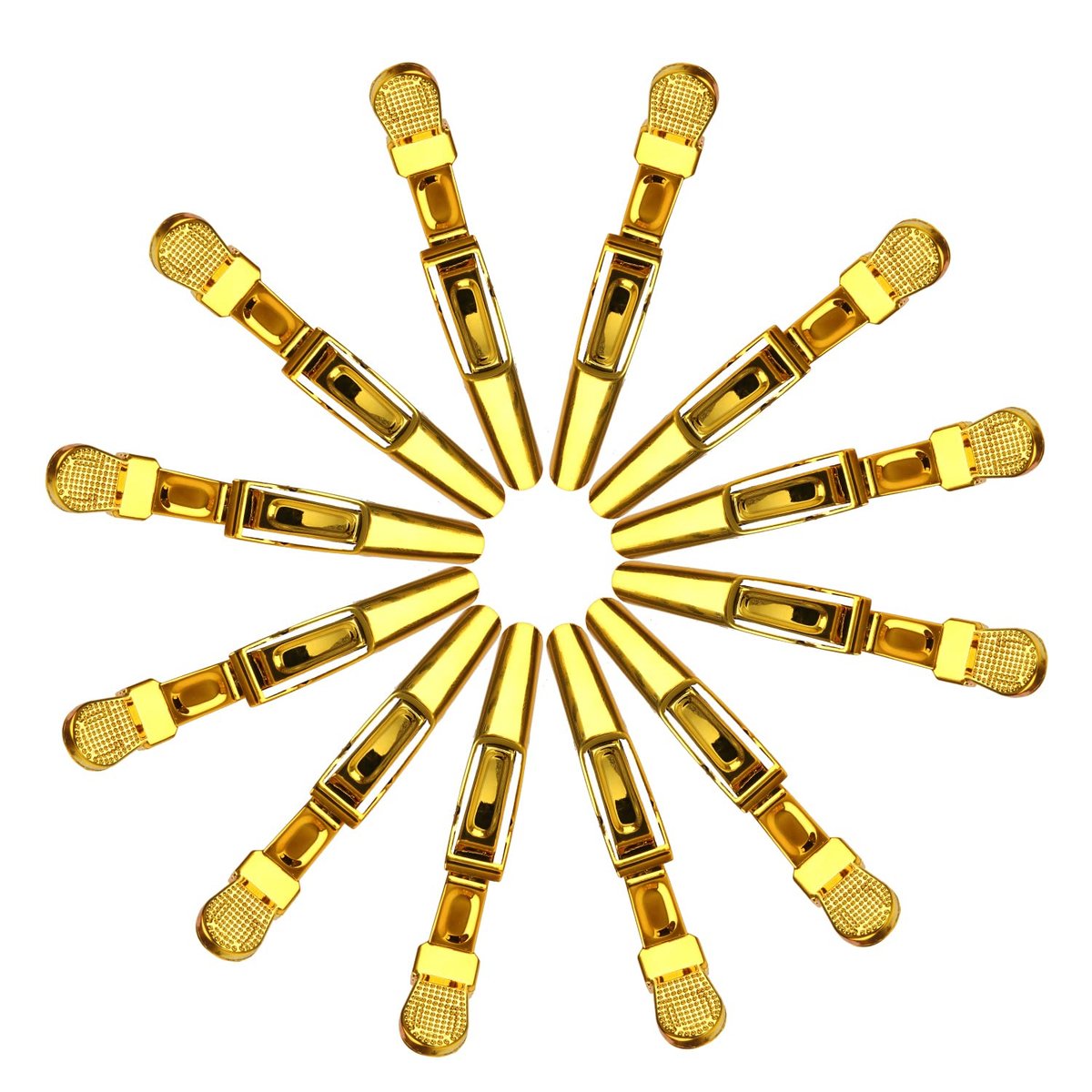 Premium Hair Clips 12 Pack - Large Croc Clips for Thick Hair Styling and Sectioning - Gold Avelisse