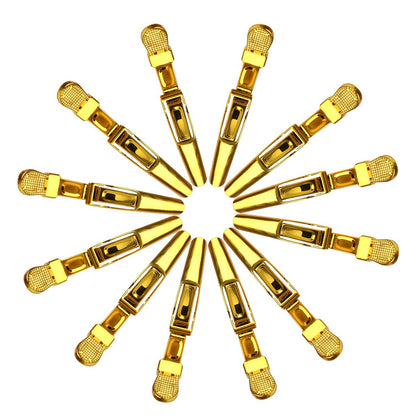Premium Hair Clips 12 Pack - Large Croc Clips for Thick Hair Styling and Sectioning - Gold Avelisse