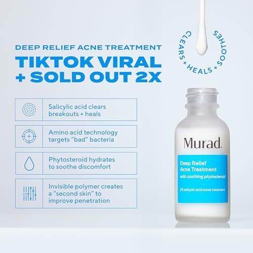 Murad Deep Relief Acne Spot Treatment with 2% Salicylic Acid – Patch-Like Liquid Treatment for Deep, Hormonal Acne & Breakouts – 1 Fl Oz Avelisse
