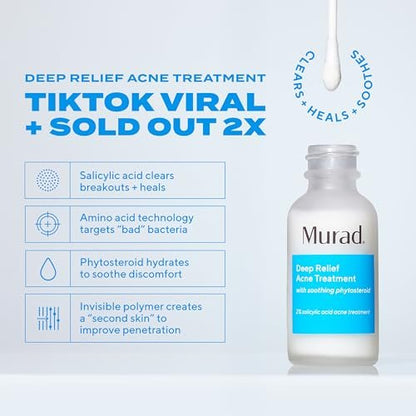 Murad Deep Relief Acne Spot Treatment with 2% Salicylic Acid – Patch-Like Liquid Treatment for Deep, Hormonal Acne & Breakouts – 1 Fl Oz Avelisse
