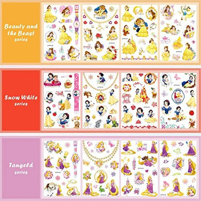40 Sheets Princess Tattoos for Kids - Cartoon Temporary Tattoo Stickers Party Favor Set for Girls Boys