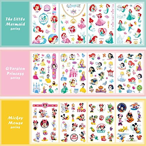 40 Sheets Princess Tattoos for Kids - Cartoon Temporary Tattoo Stickers Party Favor Set for Girls Boys - görsel 10