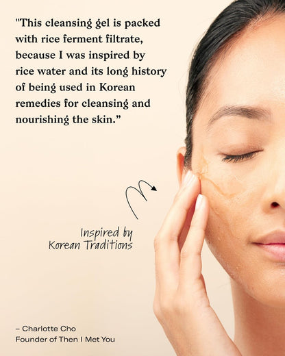 Then I Met You Soothing Tea Cleansing Gel - Vegan, Cruelty-Free Korean Cleanser with Fermented Rice, Centella, and Hydrating Licorice for Clear Skin, 3.38 oz Avelisse