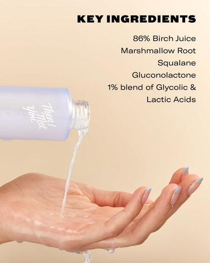 Then I Met You Birch Milk Refining Toner - Hydrating & Exfoliating Milky Toner for Deep Hydration, Pore Minimizing & Skin Barrier Strengthening - Korean Skincare, 3.38 oz Avelisse
