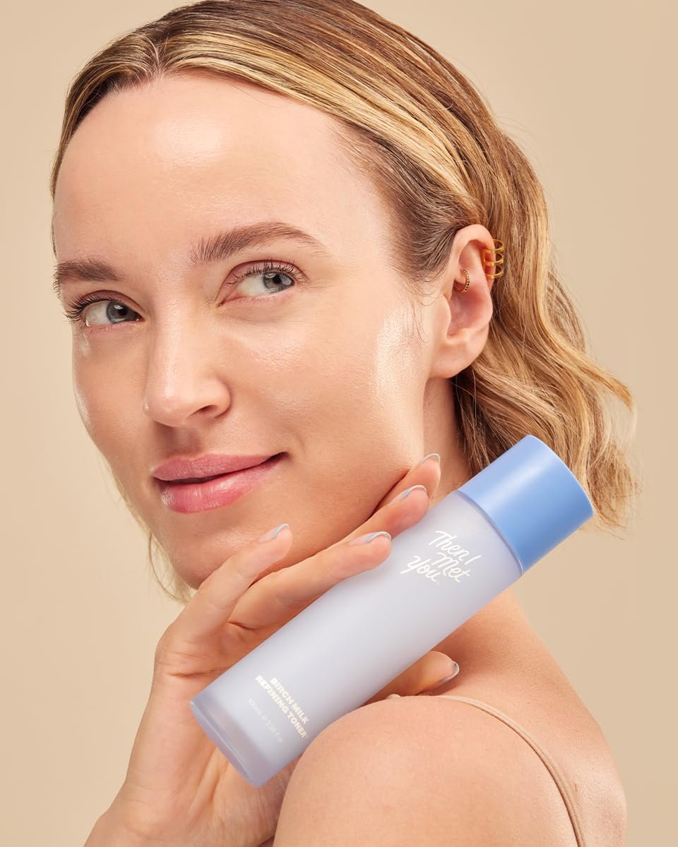 Then I Met You Birch Milk Refining Toner - Hydrating & Exfoliating Milky Toner for Deep Hydration, Pore Minimizing & Skin Barrier Strengthening - Korean Skincare, 3.38 oz Avelisse