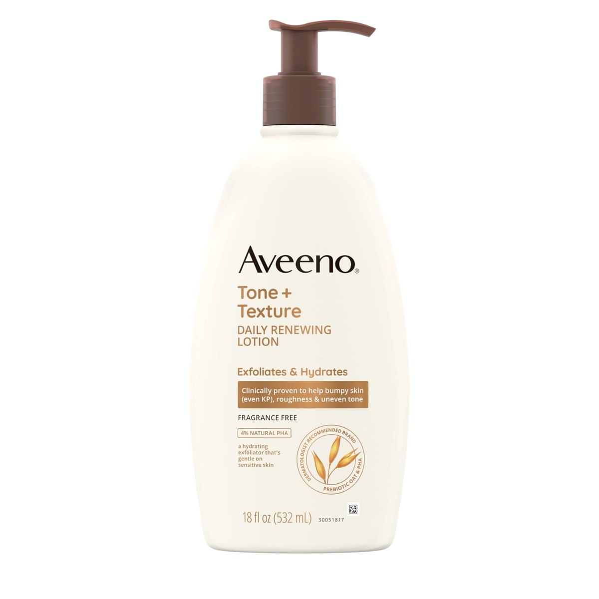 Aveeno Tone + Texture Daily Renewing Body Lotion with Prebiotic Oat - Fragrance-Free, 18 fl. oz - görsel 1
