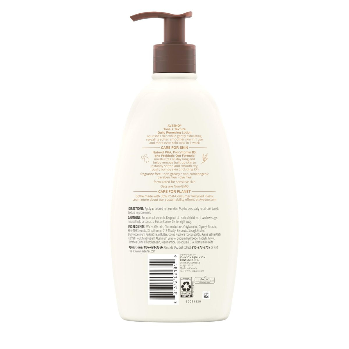 Aveeno Tone + Texture Daily Renewing Body Lotion with Prebiotic Oat - Fragrance-Free, 18 fl. oz - görsel 17