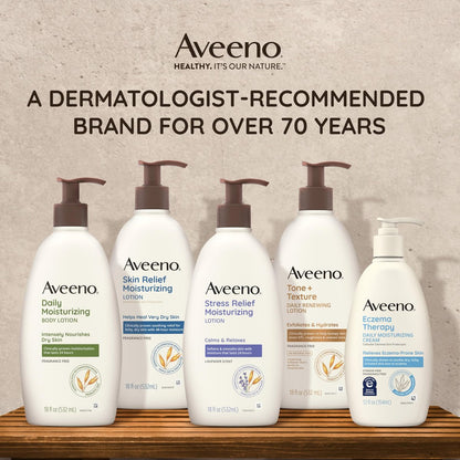Aveeno Tone + Texture Daily Renewing Body Lotion with Prebiotic Oat - Fragrance-Free, 18 fl. oz